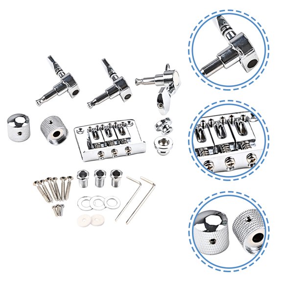 Tineasur Guitar Bridge Parts Guitar Bridge Accessory Metal Replacement for DIY Projects 1 Set