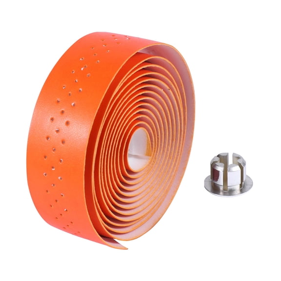 Tineasur 1Set Punching Wrapping Belt Handlebar Tape for Mountain Road Bikes Easy Fit Orange