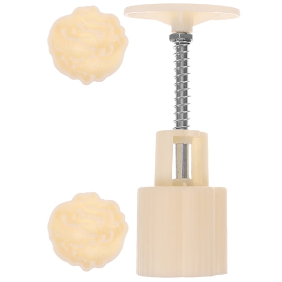 Tineasur Hand Press Moon Cake Mold Set for Chinese Pastry Baking with Easy Release and Removable Plate