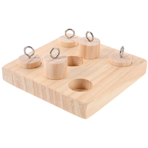 Tineasur 1 Set Bird Feeding Training Toy Wood Color Nibbling for Pet Owners