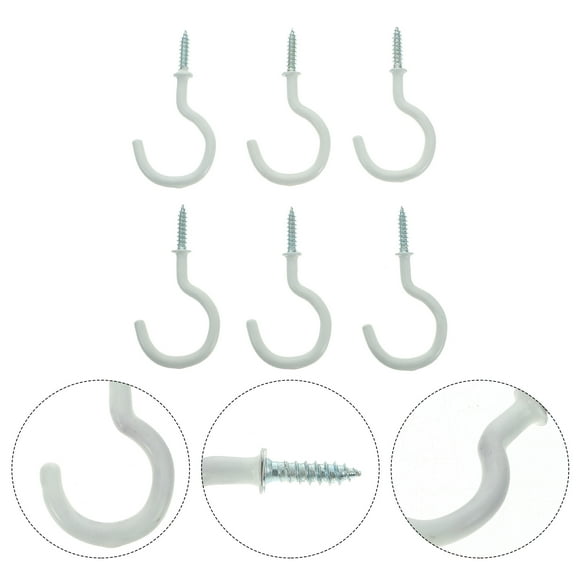 Tineasur 12Pcs Ceiling Hooks for Home Organization with Silver Vinyl Coating