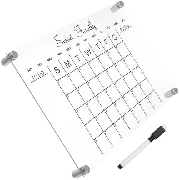 Tineasur 1Set Clear Acrylic Dry Erase Board with Stand for Desk Office Home Message Writing