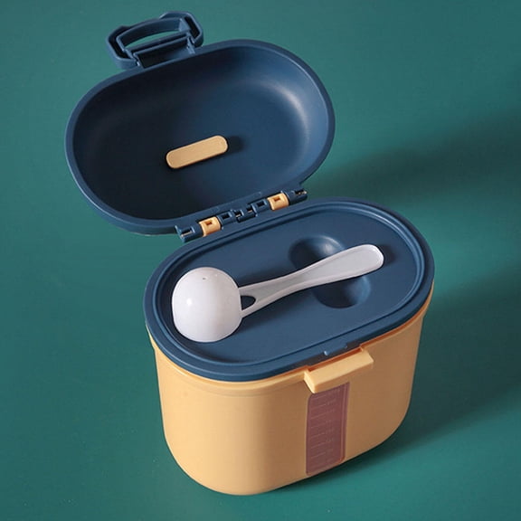 Tineasur 1Set Compact Yellow Formula Keeper Container with Fresh Sealed Function