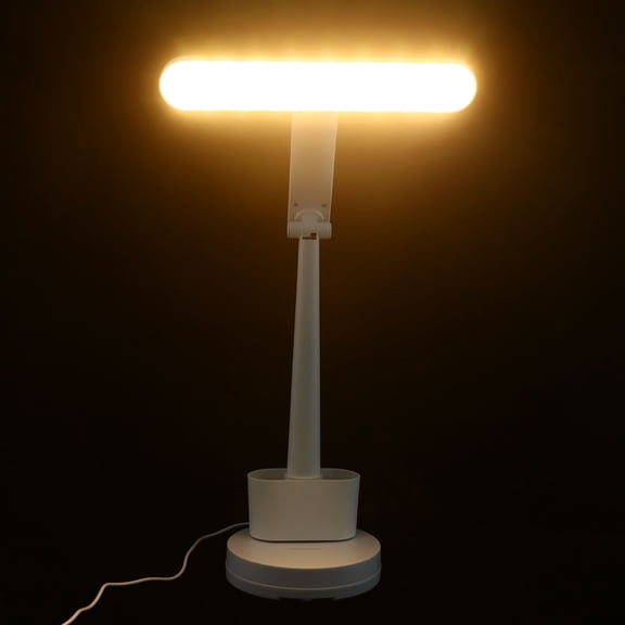 Tineasur Modern White Desk Lamp, LED, Touch Brightness Control, Eye-Comfort, Versatile Design