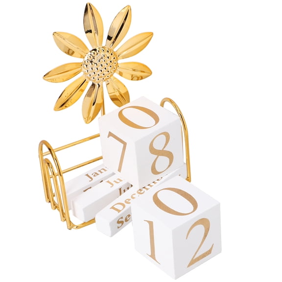 Tineasur Wooden Perpetual Desk Calendar Blocks, Reusable Desktop Organizer for Home and Office, Stylish Practical Design