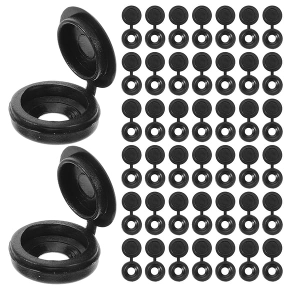 Tineasur Threading Hole Cover Screw Cap Black Plastic Cover Screw Holes Cabinets 100Pcs