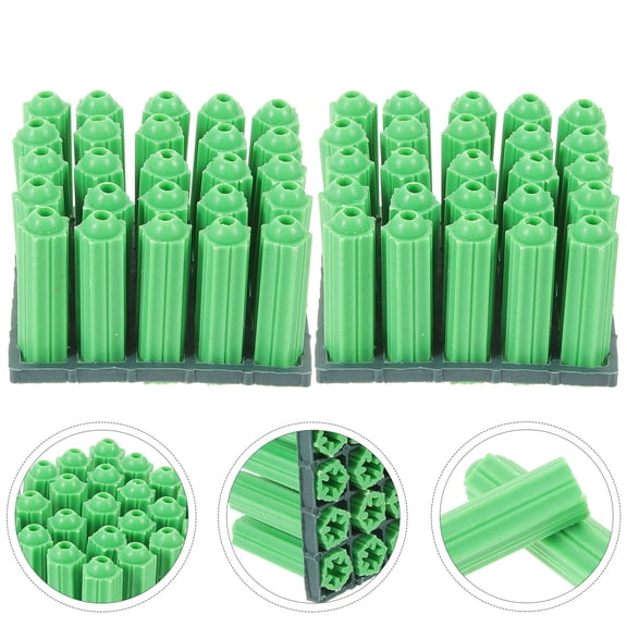 Tineasur 100Pcs Heavy Duty Plastic Drywall Anchors for Gypsum Board Plaster and Concrete Walls