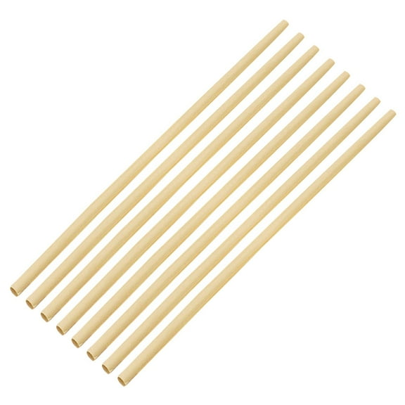 Tineasur 100pcs Decorative Straw Simple Beige Reusable Drinking Tool for Parties