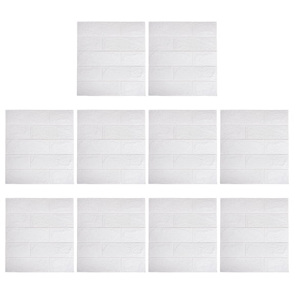 Tineasur Peel and Stick Brick Effect Wall Panels 10Pcs 3D Design for Interior Decoration