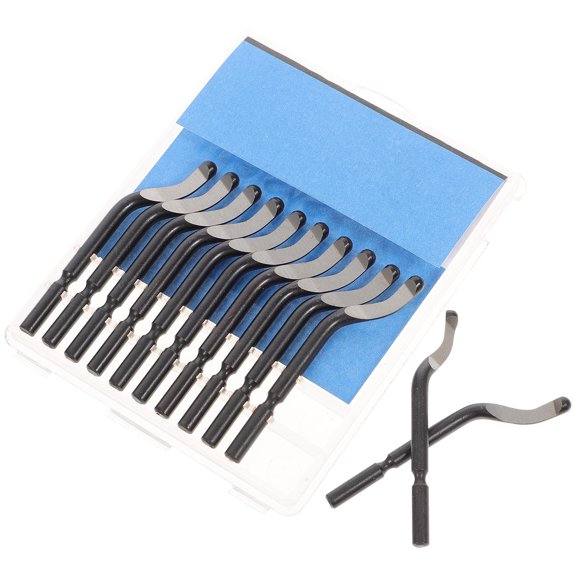 Tineasur 10Pcs Black Deburring Tool Set with Strong Rotary Blades for Removing Wood Plastic Copper Burrs