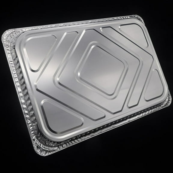 Tineasur 10Pcs Aluminum Foil Pans Disposable Bbq Drip Tray Liners for Grease Catch in Plated Silver
