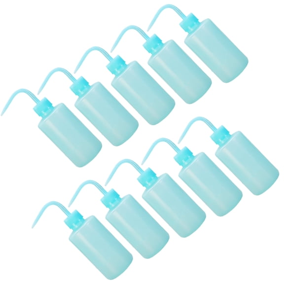 Tineasur 10Pcs Blue Plastic Squeeze Bottles for Gardening with Angled Neck and Bend Mouth for Indoor Plants