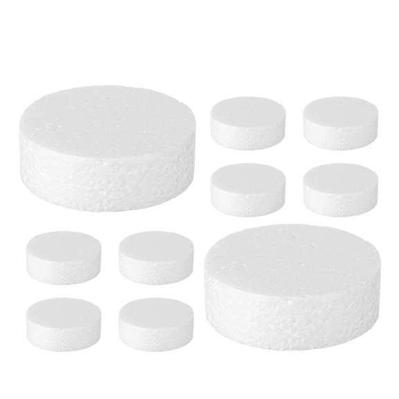 Tineasur 10Pcs White Foam Cylinder Blocks for Handmade Cake Dummies and Decorative Craft Uses