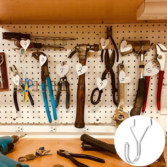 Tineasur Heavy Duty Iron Garage Wall Hooks for Home Use, Silver, Sturdy and Non-Slip