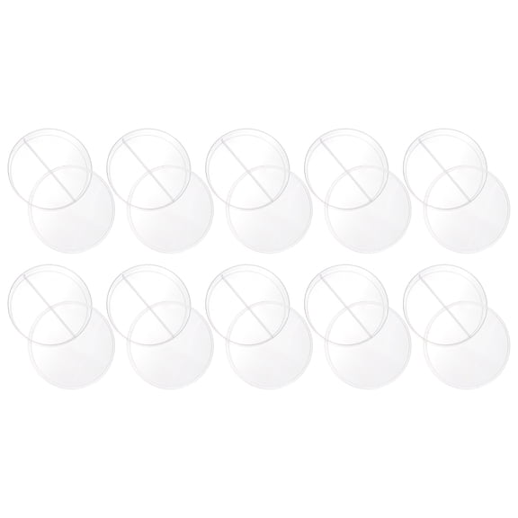 Tineasur  10pcs Transparent Plastic Petri Dishes for Laboratory Bacterial Cell Culture