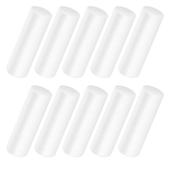 Tineasur 10Pcs White Polystyrene Foams Cylinders Easy to Store Lightweight Blocks for DIY Holiday Decor