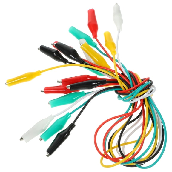 Tineasur 10Pcs Alligator Clip Jumper Wires with PVC Insulation Color Coded for Circuit Testing