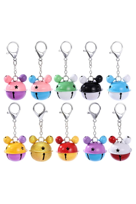 10pcs Bell Keychain Assorted Color with Keyring Function