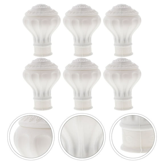 Tineasur 12Pcs Curtain Rod Finials White Plastic End Caps for Home Window Curtains