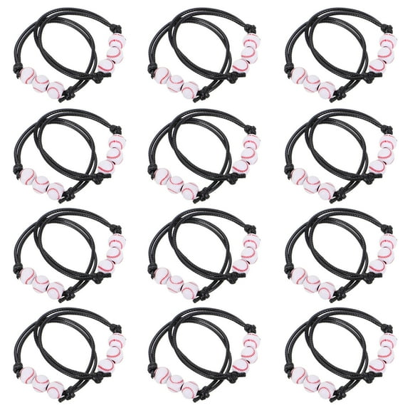 Tineasur 12-Piece Baseball Birthday Party Favors Set with Handcrafted Black Wax Thread, Durable and Versatile for Baseball Fans and Fan Gear