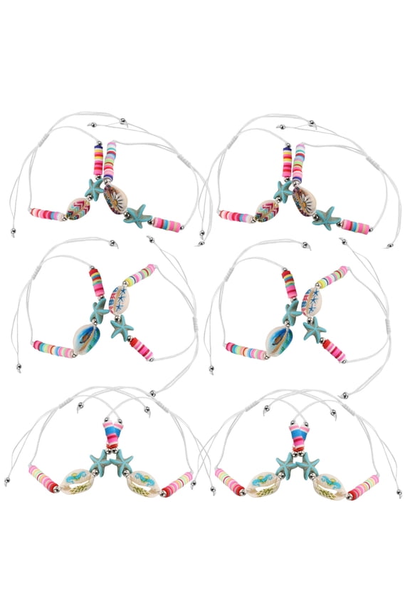 12-Piece Colorful Hawaiian Beaded Bracelets Set, Beach Vacation Accessories for Women