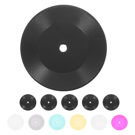 Tineasur Mini Vinyl Records for Dollhouse Miniatures, 12-Piece Assorted for Crafting and Decoration