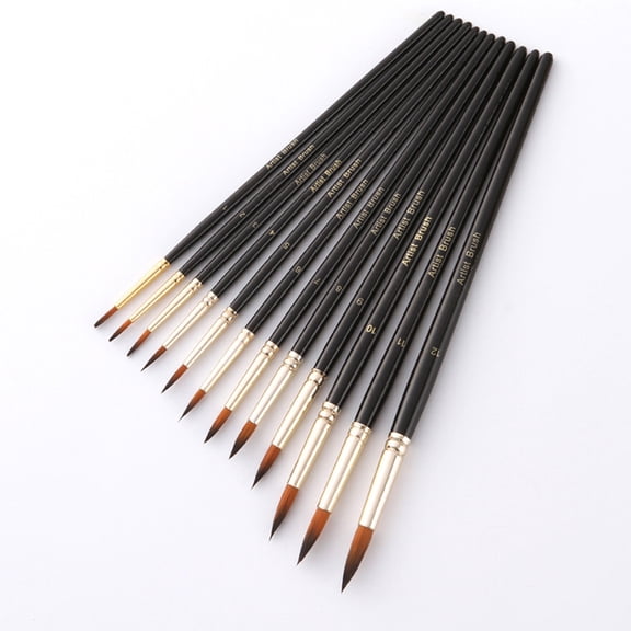 Tineasur 12Pcs Painting Brushes Nylon Drawing Set with Different Sizes for Fine and Broad Strokes