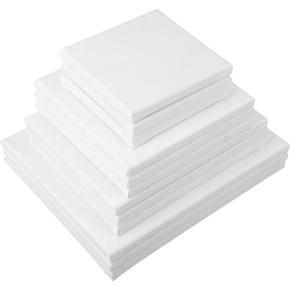 Tineasur Blank White Cotton Canvas Boards for Vibrant Oil Paintings - 12Pcs