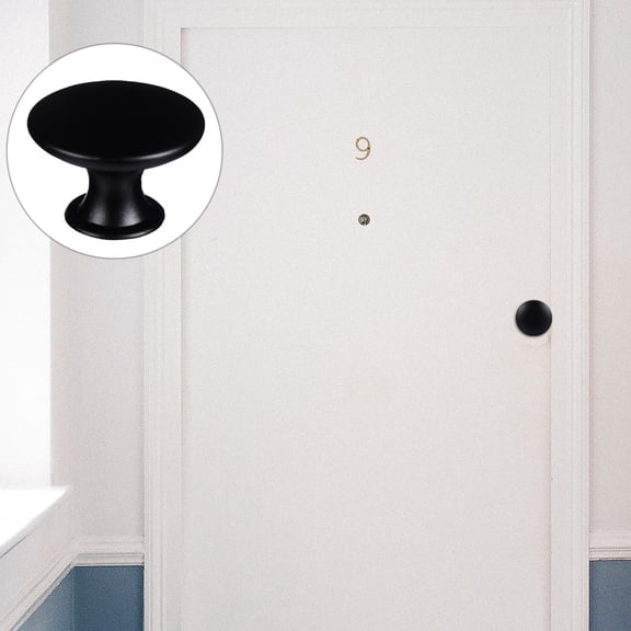 Tineasur 12Pcs Round Drawer Pull Handle Black Cabinet Knob with Smooth Rust Resistant Finish