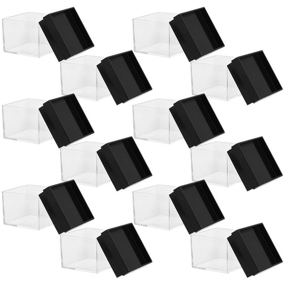 Tineasur 12Pcs Transparent Mineral Storage Case Sturdy Display Box for Craft Beads and Electronics