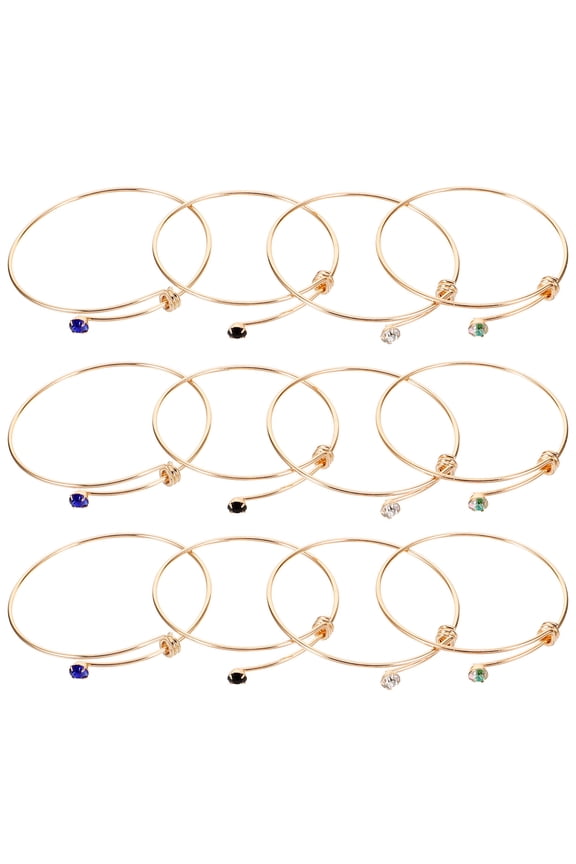 Durable DIY Wire Bangles Assorted Color Iron for All Occasions 12Pcs