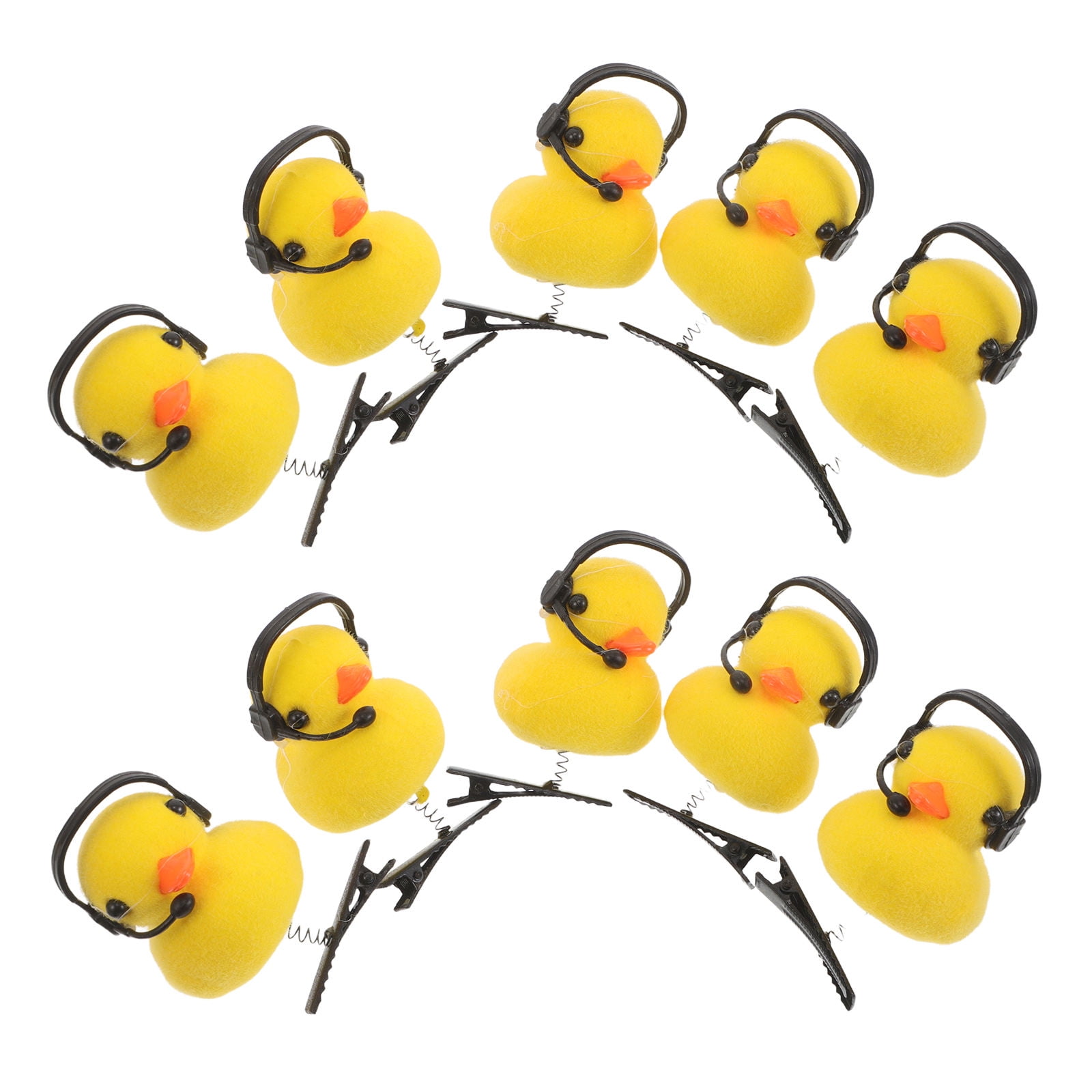 Tineasur 15pcs Trendy Style Duck Hair Clips Yellow Flocking Hairstyle ...