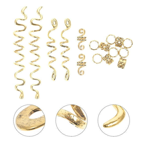 Tineasur 16Pcs Decorative Hair Extension Rings Hair Decorations for Dreads Women