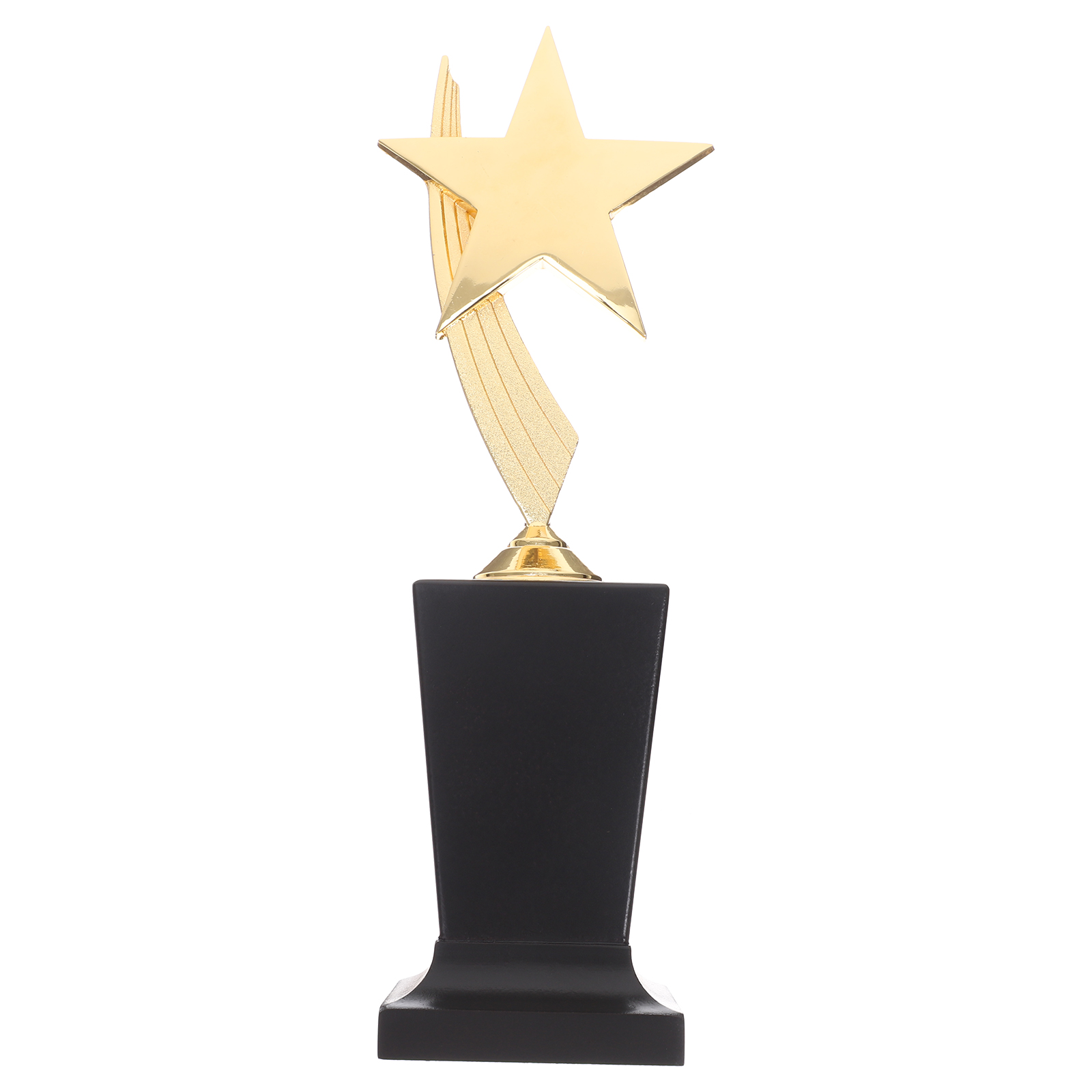 Tineasur Golden Award Trophy with Elegant Black Crystal Base for Ceremonies and Recognition Events, 1 Piece