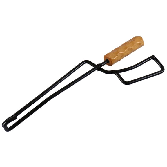 Tineasur Fireplace Tong with Handle Firewood Tong Black Synthetic Material 1Pack