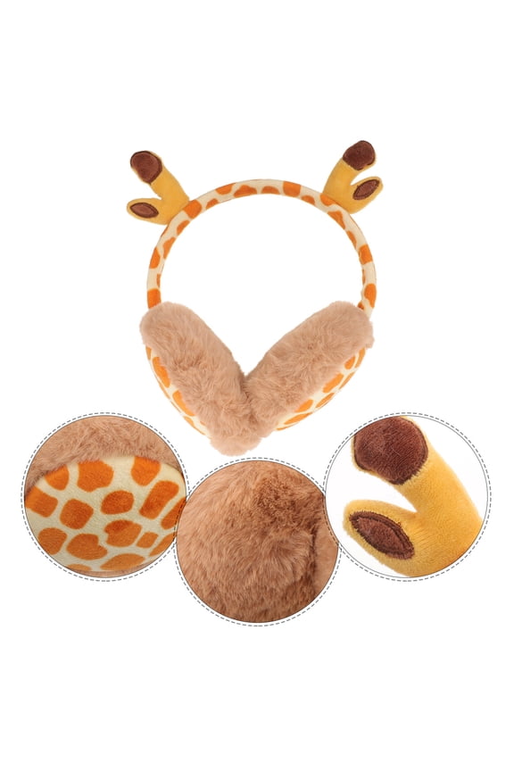Warm Ear Muffs Women Fun Plush Earmuff Headband Orange 1Pack for Outdoor Activities