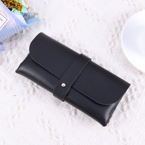 Tineasur 1Pack Handmade Eyewear Case Minimalistic Clamshell Black Portability Eyewear for Travel