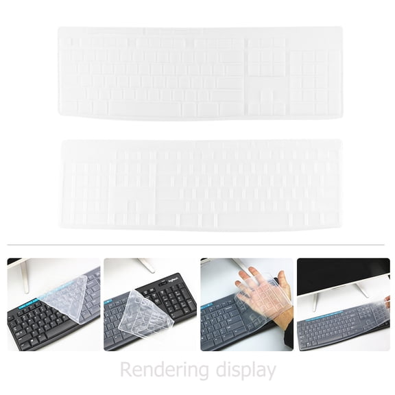 Tineasur Clear Silicone Keyboard Protector Thin Cover Film Compatible with Laptop and PC Keyboards for Dust and Spill