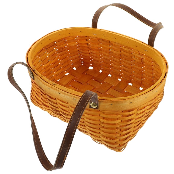 Tineasur Portable Picnic Basket Bamboo Khaki for General Users 1Pack