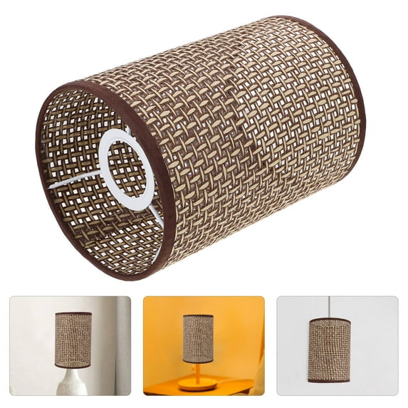 Tineasur Table Lamp Shade Rattan Brown Replacement Office 1 Pair