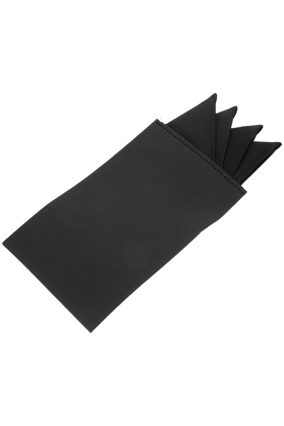 1Pack Men's Pocket Squares Black Polyester for Wedding and Celebration