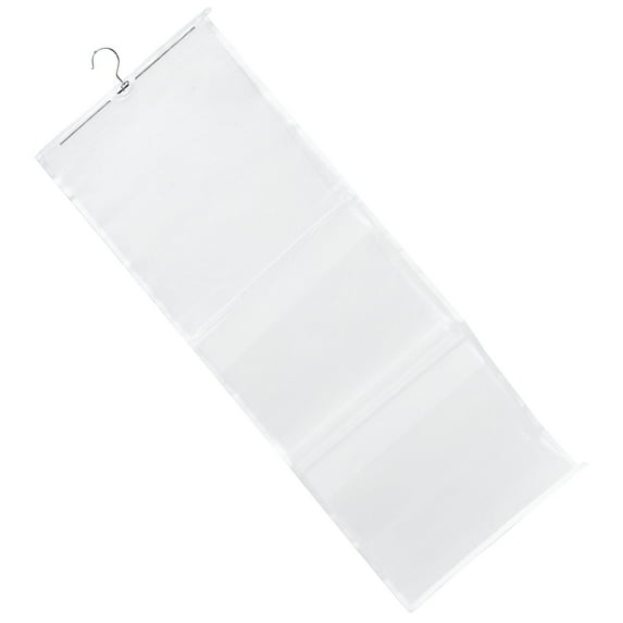 Tineasur White Hanging Handbag Organizer for Closet with Multi Layered Nylon Storage Pockets for Bags and Accessories