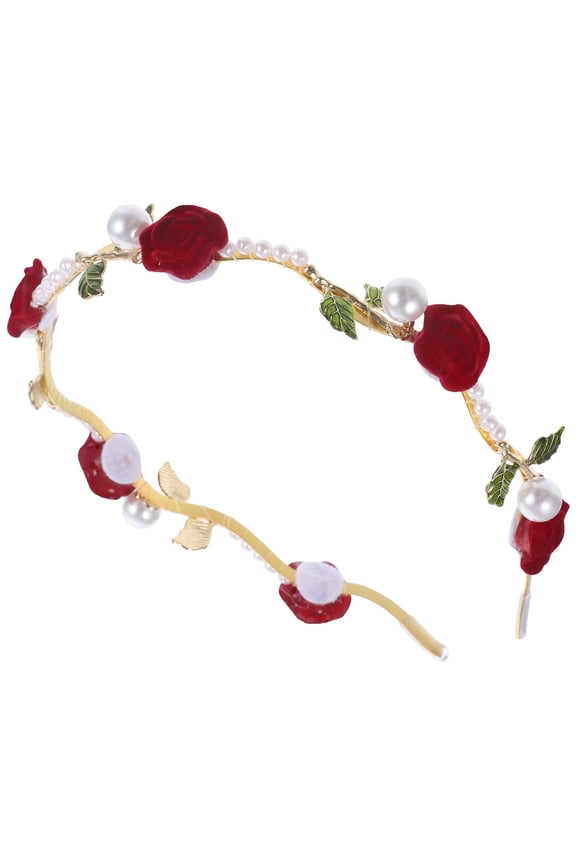 1Pack Red Alloy Wedding Hair Bands Hair Accessory for Teen Girls