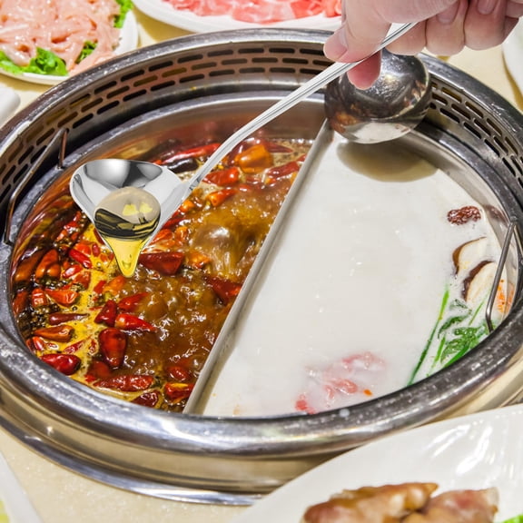 Tineasur Metal Ladle Soup Spoon Stainless Steel Silver 1Pack for Dipping Sauce