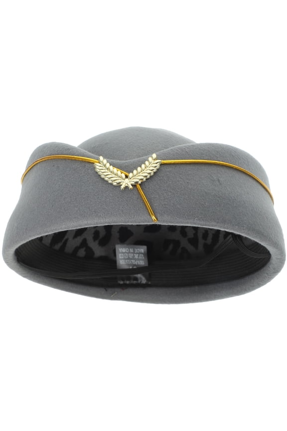 1Pack Stewardess Uniform Hat Grey Felt for Costume Party Simple and Delicate Design