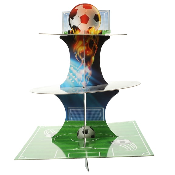 Tineasur Multi Layer Football Theme Cake Stand for Party Dessert Table Decorative Cupcake Holder