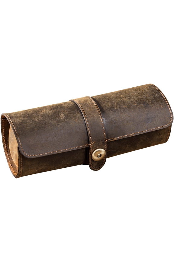 Watch Roll Travel Case Coffee Color Durable Watch Storage Organizer
