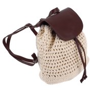 Tineasur Woven Backpack Boho Brown Polyester PU Multifunctional Design
