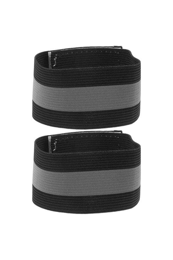Black Reflective Safety Bands for Night Running, Outdoor Exercise, Elastic Adjustable Gear for Enhanced Visibility