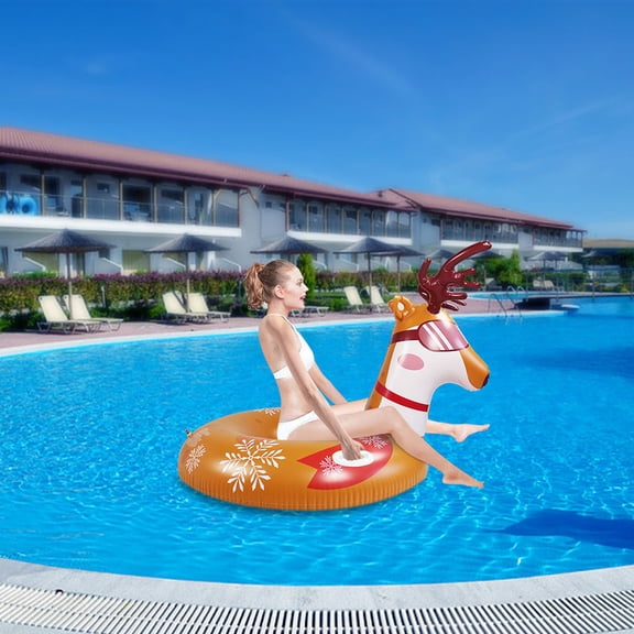 Tineasur Brown Inflatable Snow Tube for Kids and Adults, PVC Winter Sledding Tube, 1Pc Outdoor